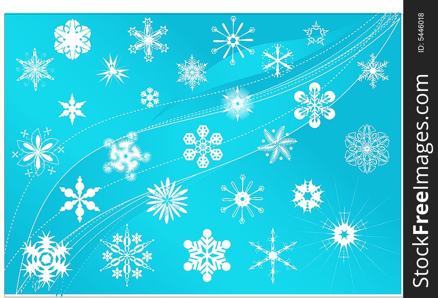 Many snowflakes and stars design for winter season. Many snowflakes and stars design for winter season