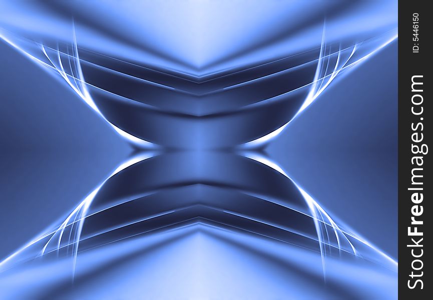 Dark blue fractal. Abstraction. Multi-coloured structure.