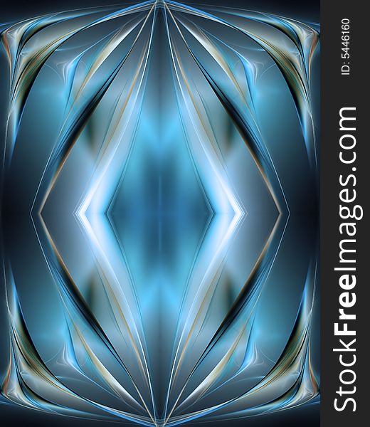 Dark blue fractal. Abstraction. Multi-coloured structure.
