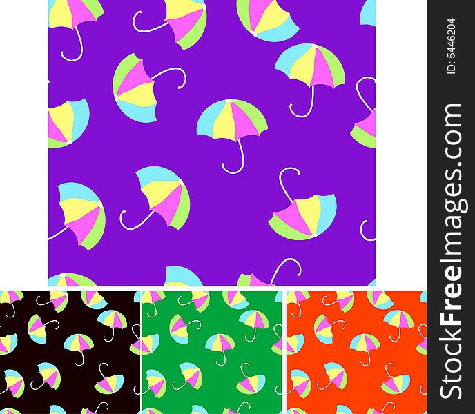 Vector illustration -a Seamless Coloured Umbrellas