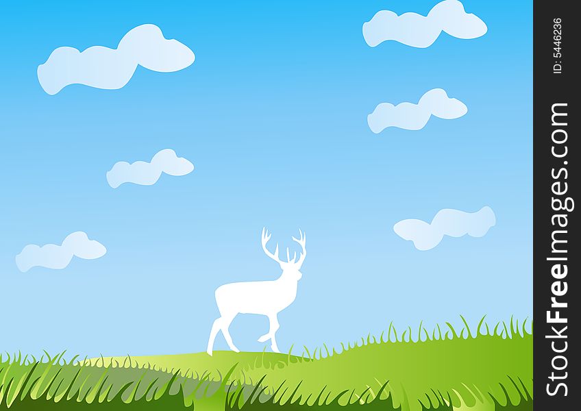 Deer wild animal vector illustration