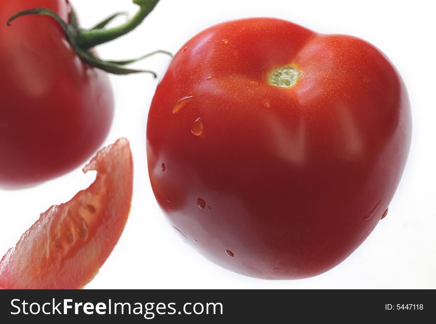 Tomato close-up  with slice