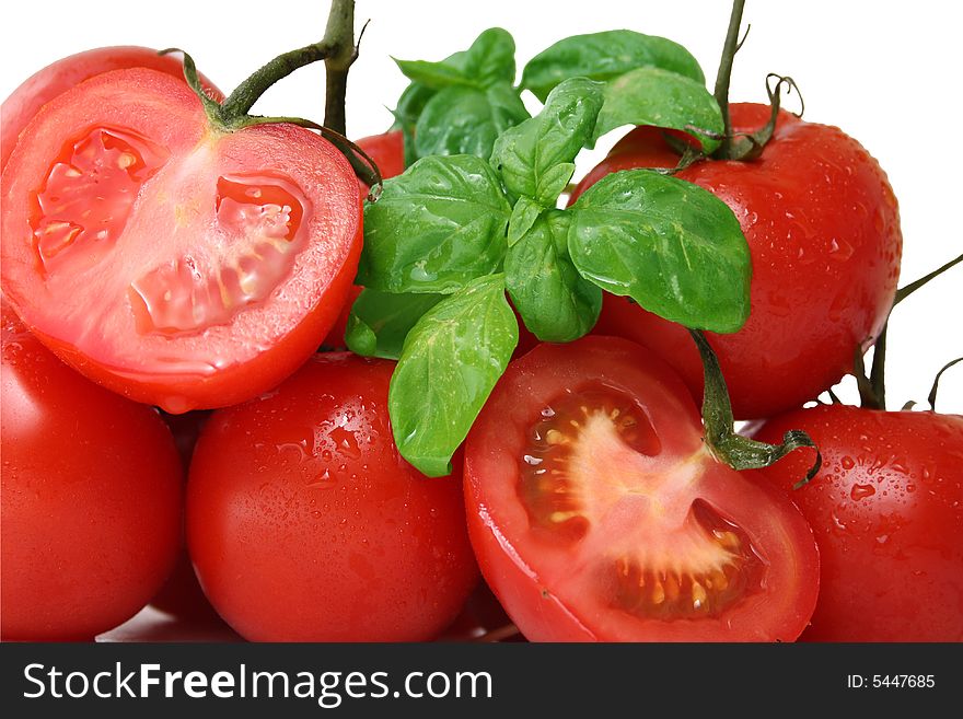 Tomatoes with basil