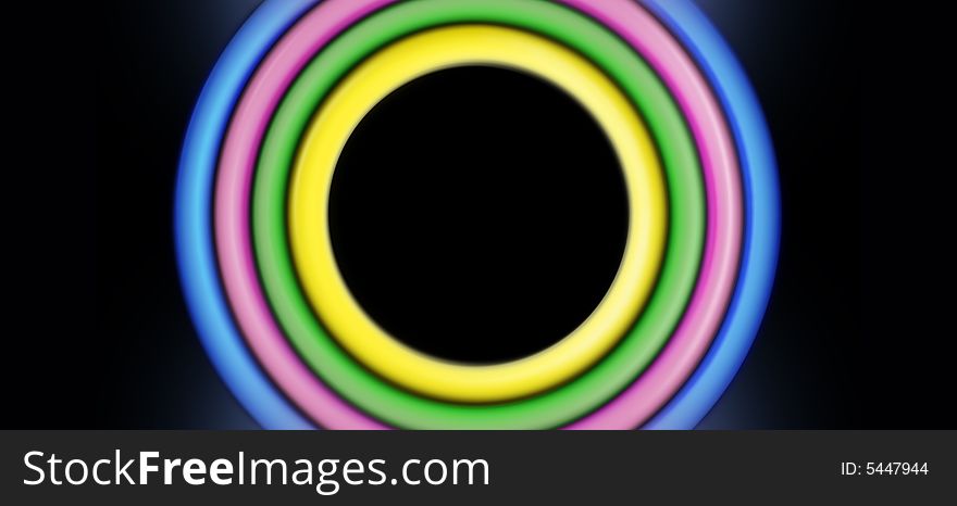Black background with colored circles
