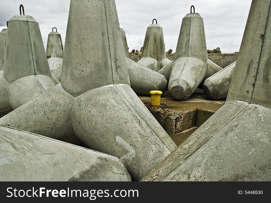 Concrete or cement water weights and anchors. Concrete or cement water weights and anchors