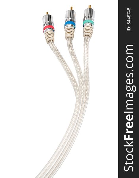 Component video cable on a white background