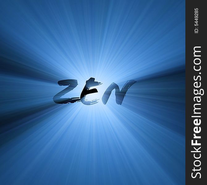 Zen illustrated with powerful blue light halo. Meaning enlightenment, mindfulness, meditation, well-being. Extended flares for the flexibilities of cropping. Zen illustrated with powerful blue light halo. Meaning enlightenment, mindfulness, meditation, well-being. Extended flares for the flexibilities of cropping.