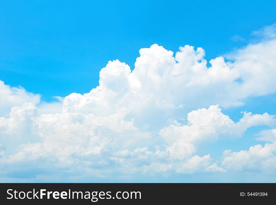 Bright Summer Blue Sky And Clouds As Background