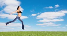 Young Girl Try A Fly Royalty Free Stock Photography Young Girl Try A Fly Royalty Free Stock Photography