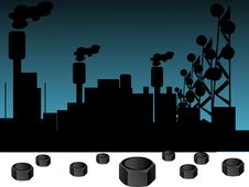 Factory And Nuts Royalty Free Stock Images Factory And Nuts Royalty Free Stock Images
