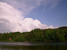Dramatic Sky Above Lake Coast Stock Photo Dramatic Sky Above Lake Coast Stock Photo