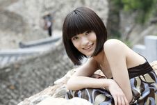 Girl In The Ancient Village .. Stock Image Girl In The Ancient Village .. Stock Image