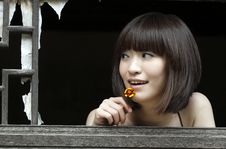Ancient Window In Girl Royalty Free Stock Image Ancient Window In Girl Royalty Free Stock Image