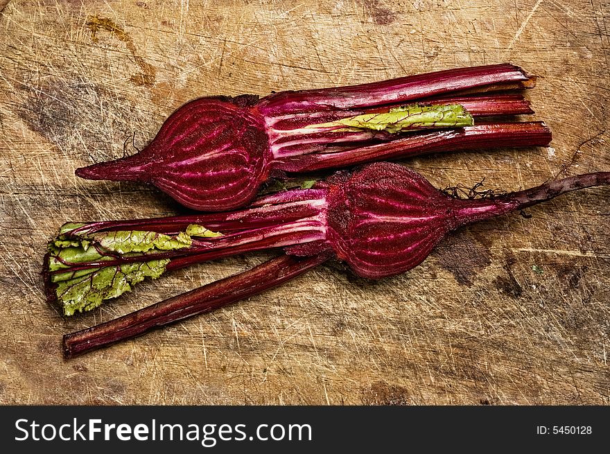 Beets On Wooden Table.