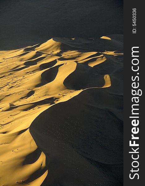 A sand dune in the desert, Namibia, Africa