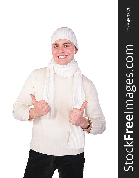 Young Man In White Tuque