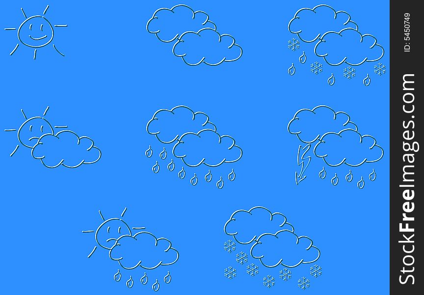 Vector illustration of weather forecast logos