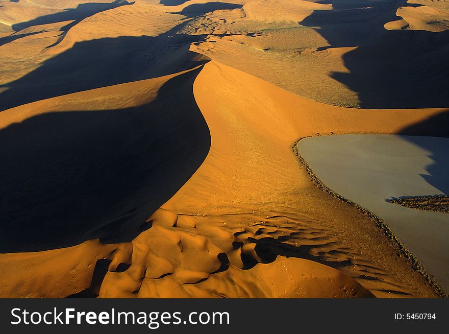 A sand dune in the desert, Namibia, Africa