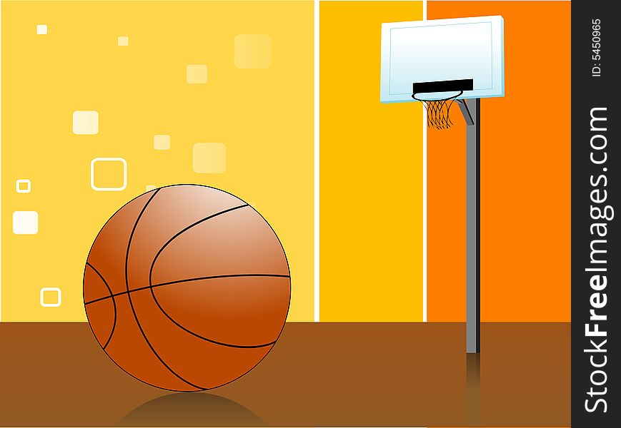 Ball and net on abstract background
