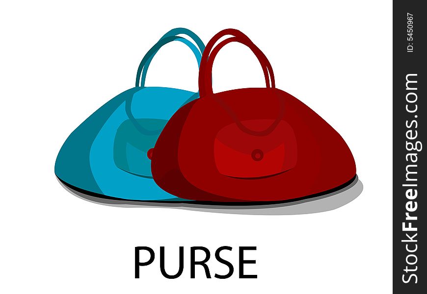 Purse on isolated abstract background