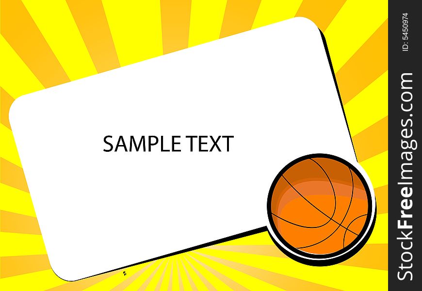 Basketball with sample text on rays