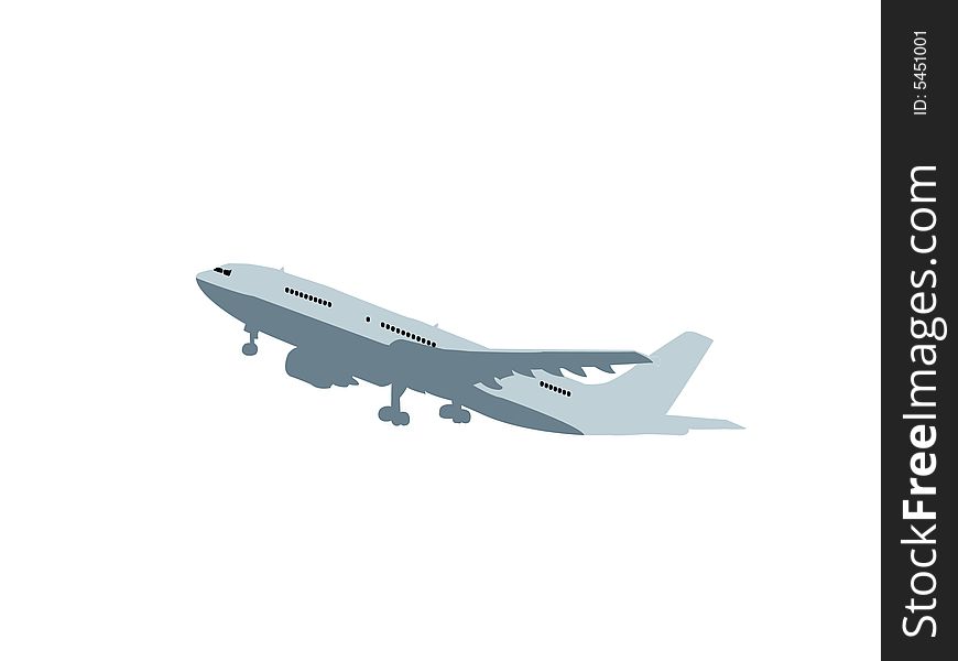 Aeroplane on isolated background with abstract background