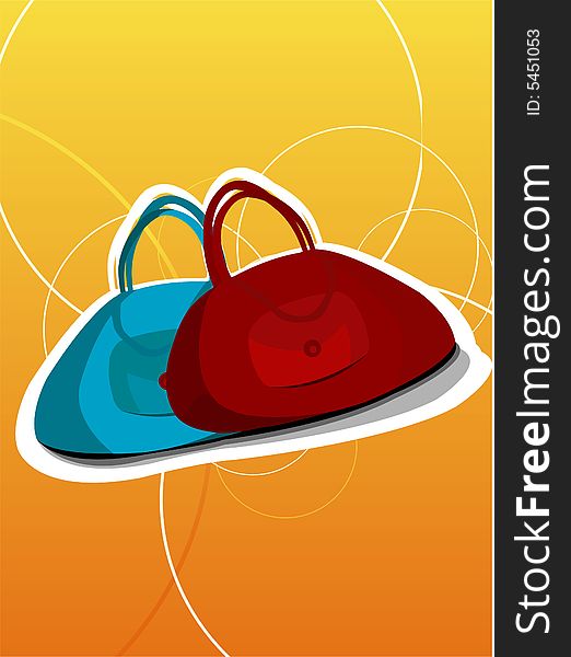 Pair of purse on gradient background