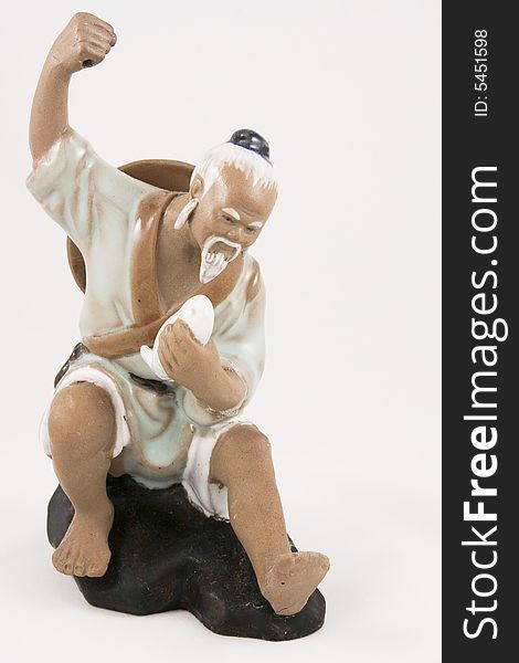 Clay figures of fisherman for water fountains