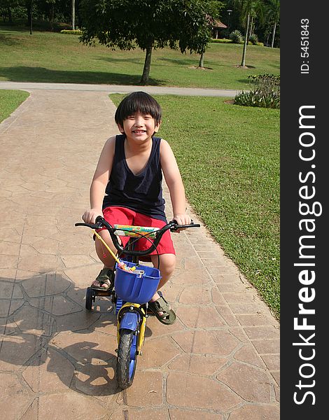 Boy cycling