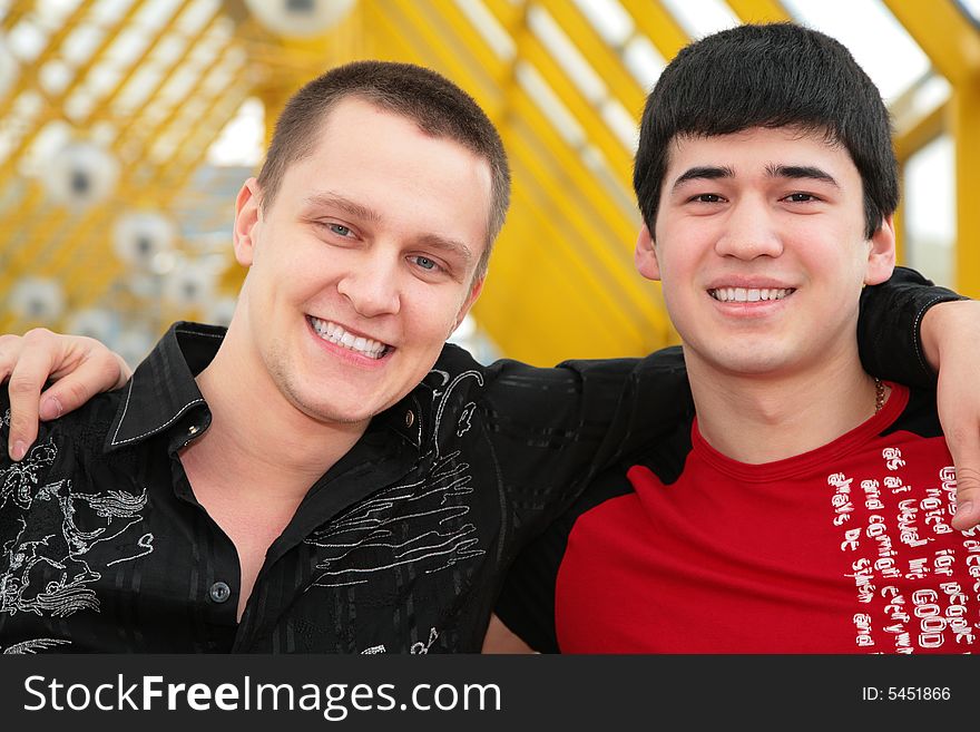 Two friends on the footbridge