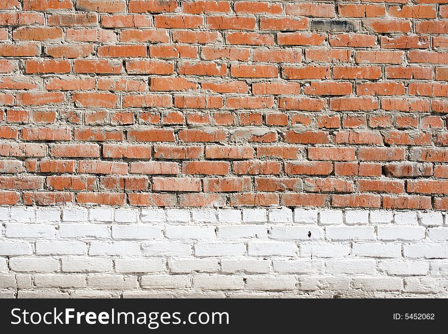 Close-up texture of old brick building