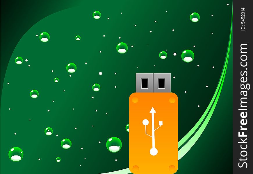 A pendrive on bubble background