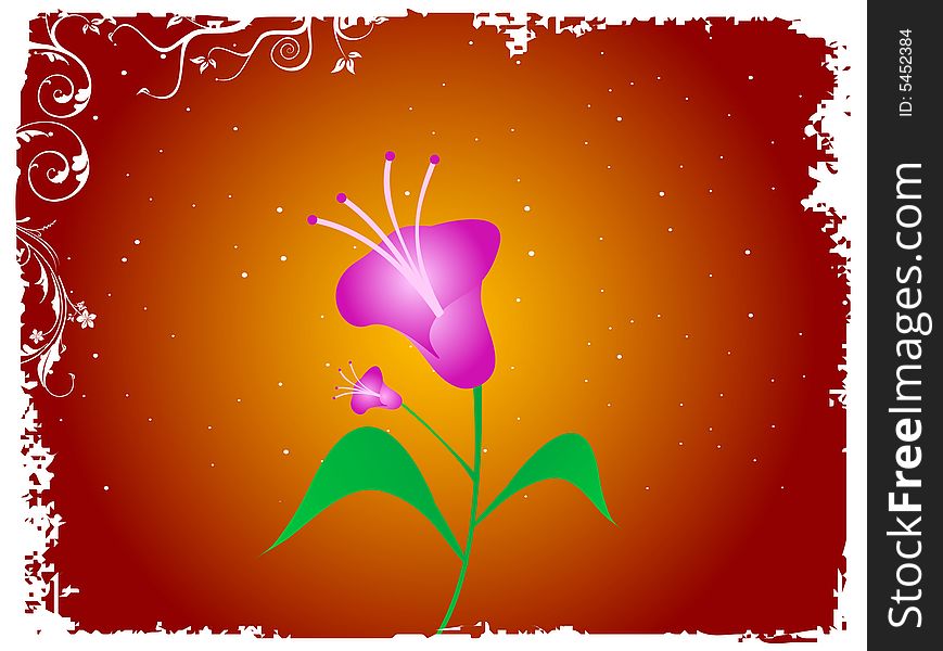 A flower on dotted background