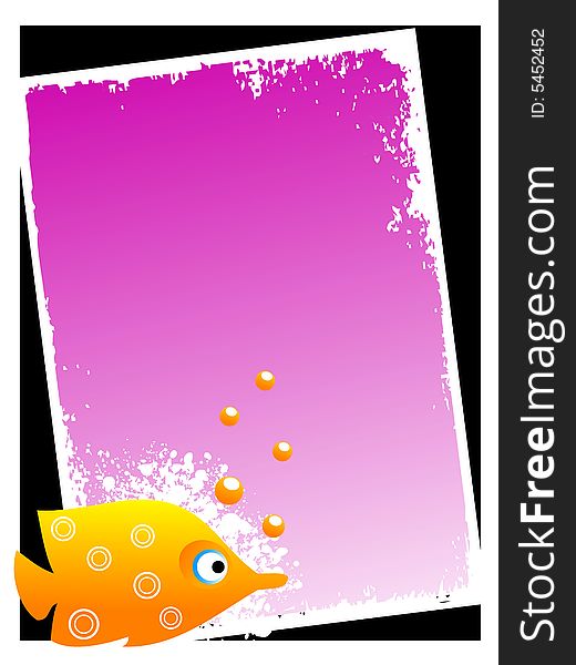Fish with bubble on gradient background