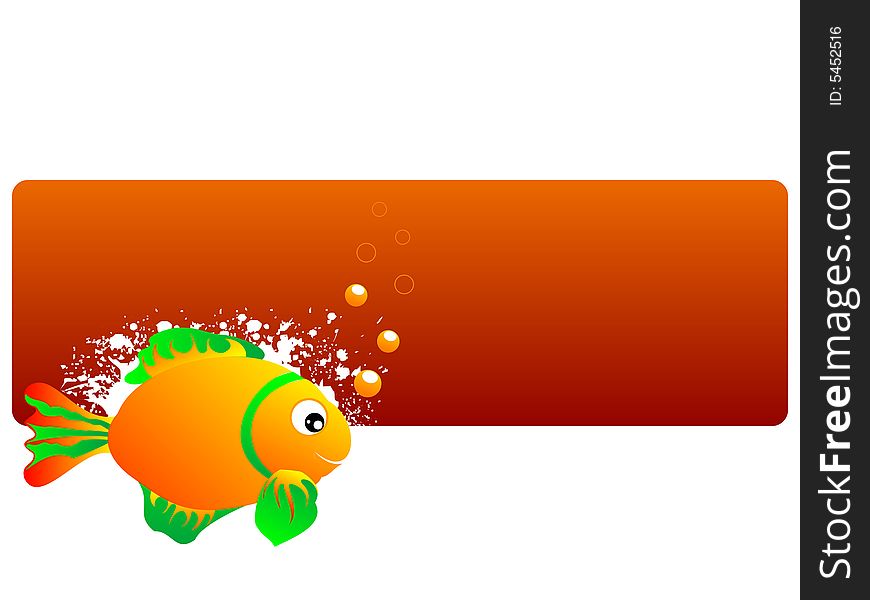 Little fish with bubble on abstract background. Little fish with bubble on abstract background