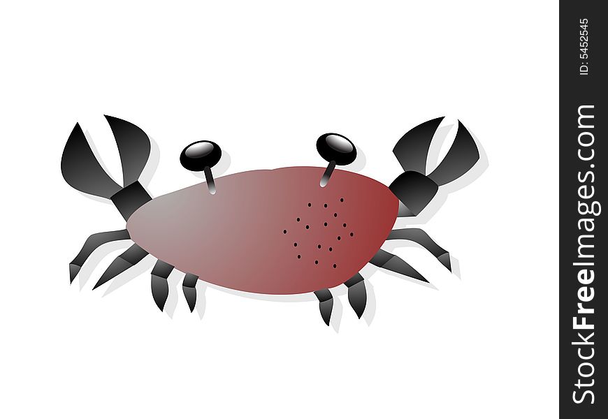 The crab on isolated background