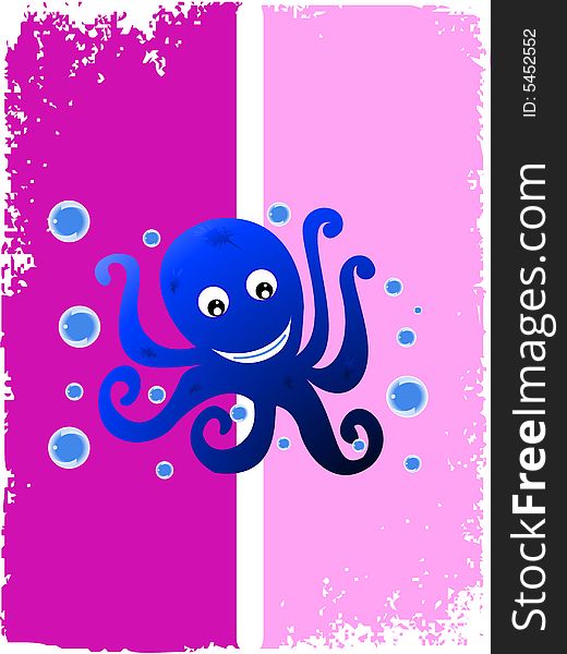 the octopus on gradient background. the octopus on gradient background