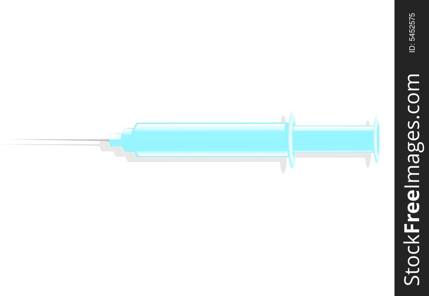 the syringe on isolated background