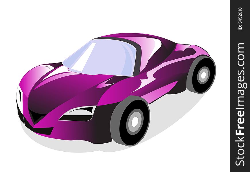 Sports car on isolated background