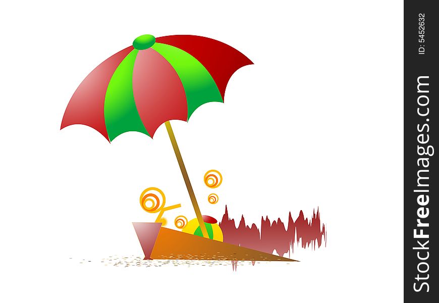 the umbrella on isolated background. the umbrella on isolated background