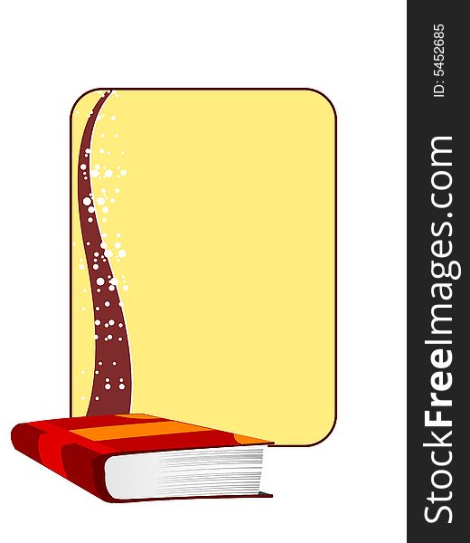 Book with swirls on abstract background. Book with swirls on abstract background