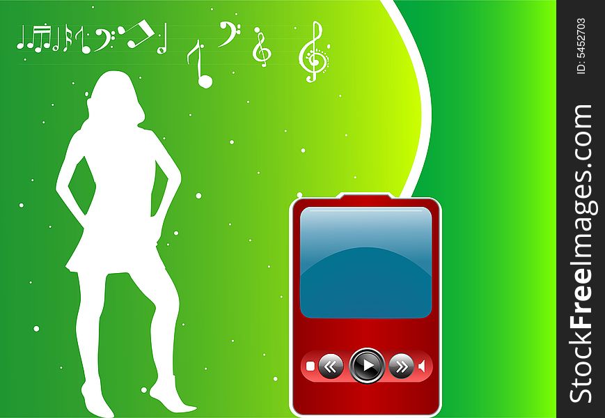 Female And Mp3 Player