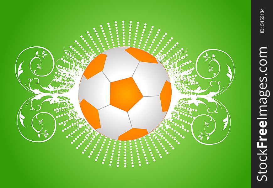 the football on floral background