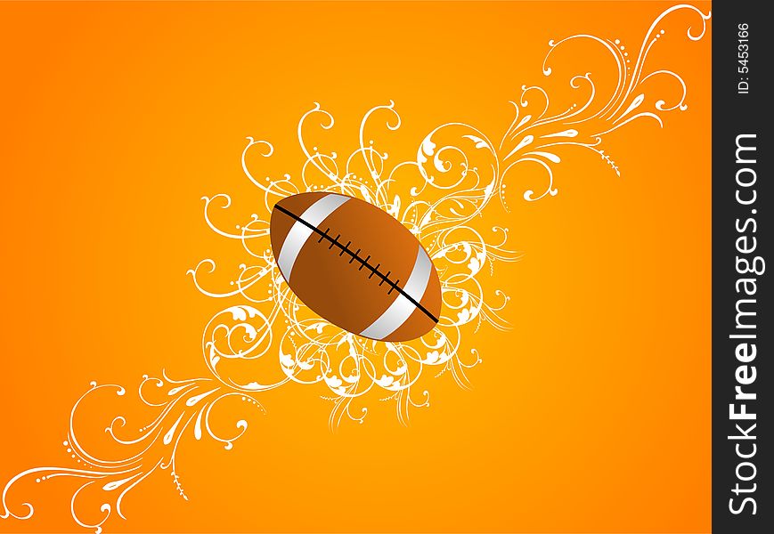 Rugby ball on floral background