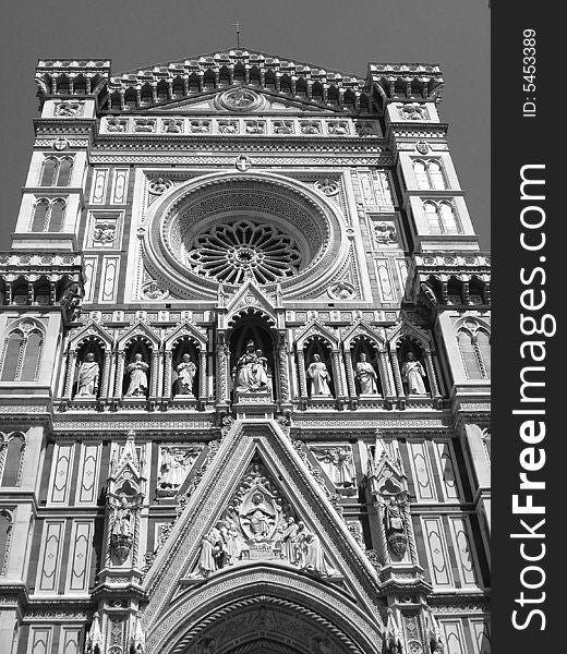 Façade of the Cathedral of Santa Maria del Fiore in Florence - Italy. Façade of the Cathedral of Santa Maria del Fiore in Florence - Italy