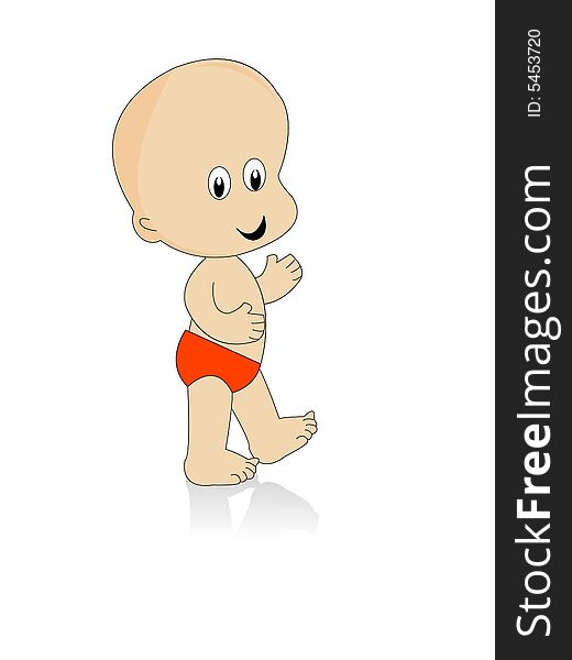 Big head baby on isolated background