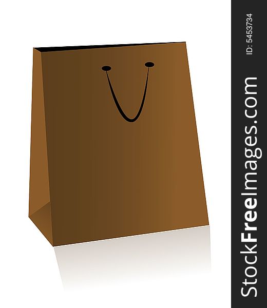 Paper bag on isolated background