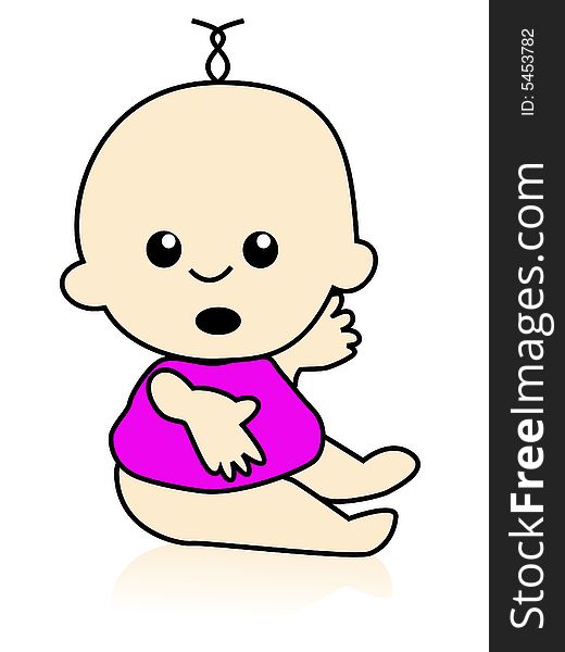 Sitting baby on isolated background