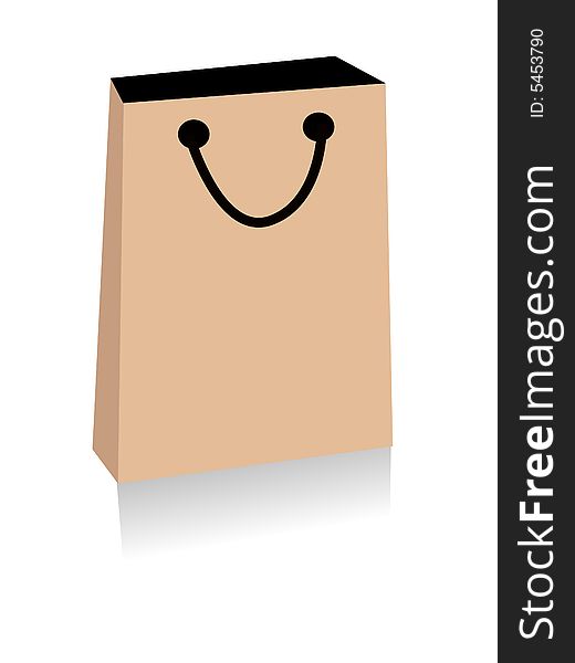 Bag of paper on isolated background