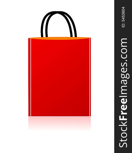 Bag with handle on isolated background